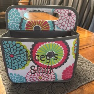 Thirty-One Floral Multi-Color Storage Caddy monogramed Jacey